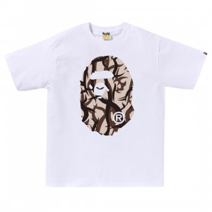 A Bathing Ape Men Trial Camo Big Ape Head Tee (white / beige)