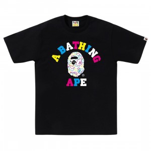 A Bathing Ape Men Neon Camo College Tee (black)