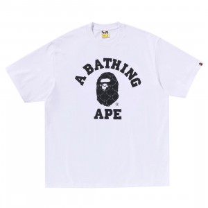 A Bathing Ape Men College Monogram College Relaxed Fit Tee (white)