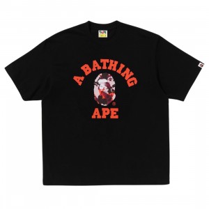 A Bathing Ape Men Map Camo College Relaxed Fit Tee (black)