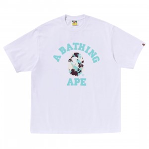 A Bathing Ape Men Map Camo College Relaxed Fit Tee (white)