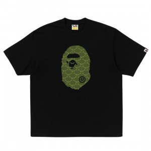 A Bathing Ape Men College Monogram Ape Head Relaxed Fit Tee (black)