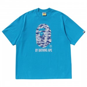 A Bathing Ape Men Palm Tree Camo By Bathing Ape Relaxed Fit Tee (blue)