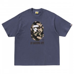 A Bathing Ape Men Map Camo By Bathing Ape Relaxed Fit Tee (charcoal)