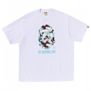 A Bathing Ape Men Map Camo By Bathing Ape Relaxed Fit Tee (white)
