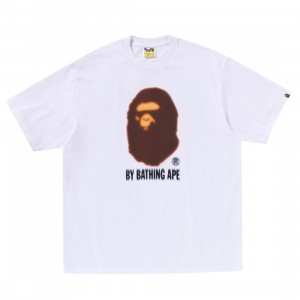 A Bathing Ape Men Blur By Bathing Ape Relaxed Fit Tee (white)