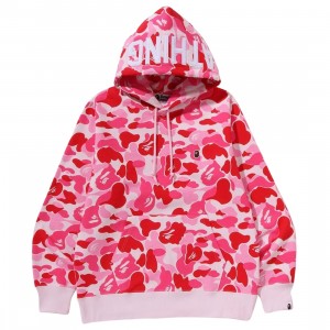 A Bathing Ape Men ABC Camo Pullover Hoodie (pink)