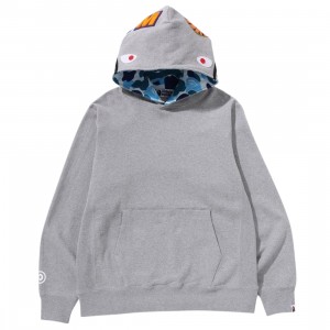 A Bathing Ape Men ABC Camo Shark Pullover Hoodie (gray)
