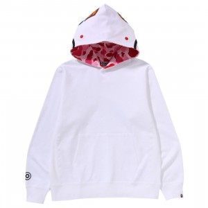 A Bathing Ape Men ABC Camo Shark Pullover Hoodie (white)