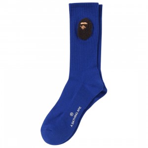 A Bathing Ape Men Balloon Yarn Ape Head Socks (blue)