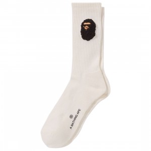 A Bathing Ape Men Balloon Yarn Ape Head Socks (white)