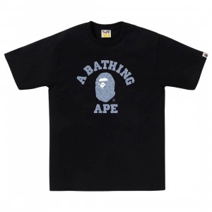 A Bathing Ape Men Japanese Cloud Camo College Tee (black)