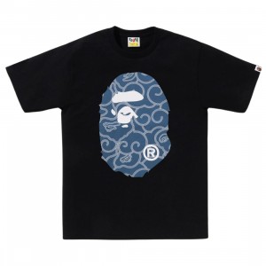 A Bathing Ape Men Japanese Cloud Camo Big Ape Head Tee (black)