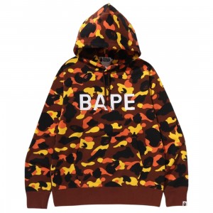 A Bathing Ape Men 1st Camo Bape Pullover Hoodie (orange)