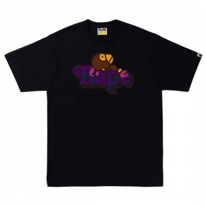 A Bathing Ape Men Color Camo C Milo On Bape Tee (black / purple)