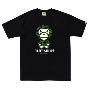 A Bathing Ape Men Color Camo Baby Milo Tee (black / green)