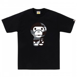 A Bathing Ape Men Giant 1st Camo Big Baby Milo Tee (black / gray)