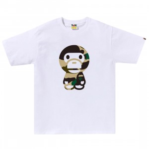 A Bathing Ape Men Giant 1st Camo Big Baby Milo Tee (white / yellow)