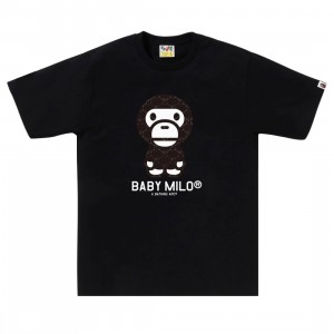 A Bathing Ape Men College Monogram Baby Milo Tee (black / black)