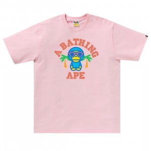 A Bathing Ape Men Colors Milo College Summer Tee (pink)