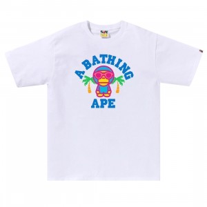 A Bathing Ape Men Colors Milo College Summer Tee (white)