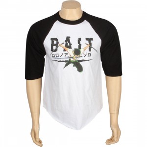 BAIT x One Piece Zoro BAIT Logo Raglan Tee (white / black)