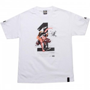 Printed Cat Logo on right sleeve Luffy 1 Tee (white)
