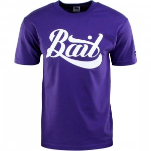 BAIT Script Logo Tee (purple / white)