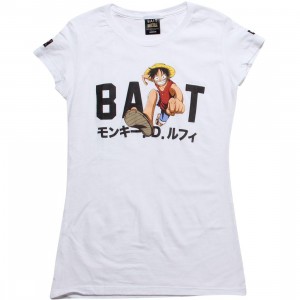 BAIT x One Piece Women Luffy BAIT Logo Tee (white)