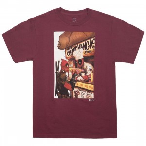 Cheap Urlfreeze Jordan Outlet x Sanrio Men Deadpool Chimichanga Tee (burgundy)