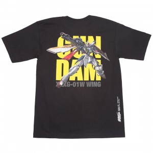 Skinny Cat Print T-shirt Universe Men Wing Gundam Tee (black)