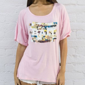 Cheap Urlfreeze Jordan Outlet Women Shoulder Box Tee - Made In LA (pink)