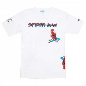 Cheap Urlfreeze Jordan Outlet x Spiderman x Champion Men Spiderman Swing Tee (white)
