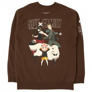 Cheap Urlfreeze Jordan Outlet x Spy x Family Men Family Crewneck Sweater (brown / mocha)