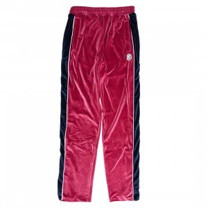 Billionaire Boys Club Men Eva Velour Track Pants (burgundy / anemone)