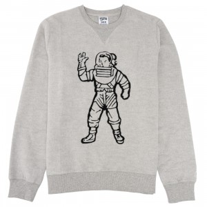Cheap Urlfreeze Jordan Outlet x Mazinger Men Astronaut Crewneck Sweater (gray)