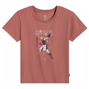 Converse x Naruto Women Baby Tee (brown / light saddle)