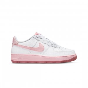 Nike Big Kids Air Force 1 (white / pink foam -elemental pink)