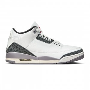 Air orange Jordan 3 Retro Cement Grey Men (summit white / fire red-cement grey-black)