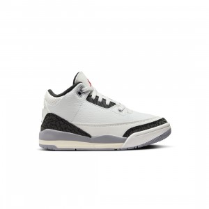 Jordan Little Kids 3 Retro (summit white / fire red-cement grey-black)