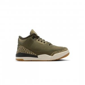 Jordan Little Kids 3 Retro (medium olive / sequoia-neutral olive-sail)