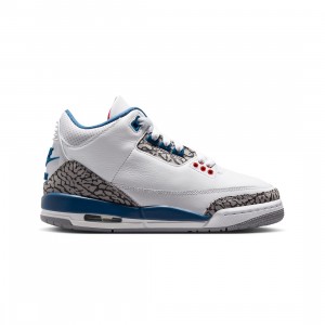 Air Jordan 3 Retro Big Kids (white / fire red-true blue)