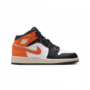 Air Jordan 1 Mid Big Kids (starfish / black-white-sail)