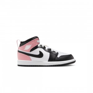 Jordan Little Kids 1 Mid (white / black-rust pink)