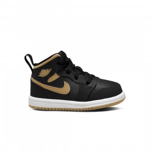 Jordan Toddlers 1 Mid (black / metallic gold-white)