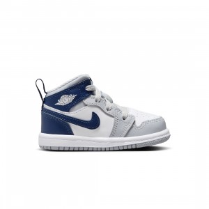 Jordan Toddlers 1 Mid (white / midnight navy-wolf grey)