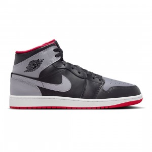 Air Jordan skates 1 Mid Men (black / cement grey-fire red-white)