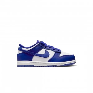 Nike Little Kids Dunk Low (white / concord-university red)