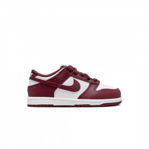Nike Little Kids Dunk Low (white / redwood-gym red)