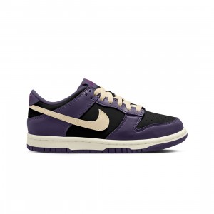 Nike Big Kids Dunk Low (black / pale ivory-dark raisin-sail)